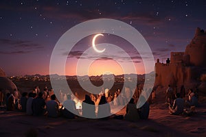 Illustrate the significance of the crescent moon