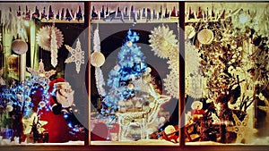 Illustrated Christmas shop window