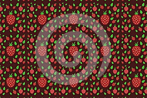 Illustrated and colored strawberry pattern