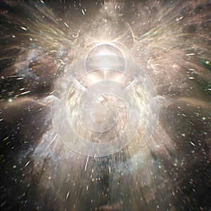 Divine Cosmic Transdimensional Being Radiating Light and Rays photo