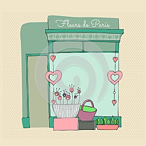 Illustrated cute flower shop