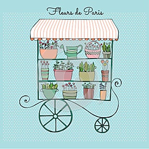 Illustrated cute flower shop