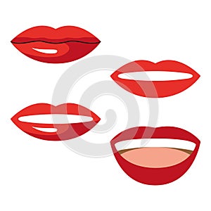 Illustrated different Red mouthes