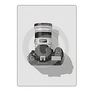 Illustrated digital camera from a top-down