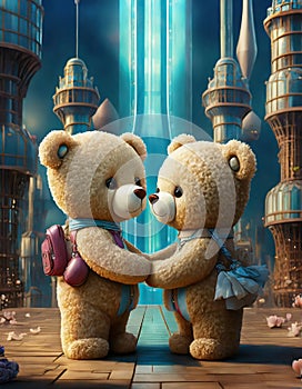 illustrated furry teddy bears