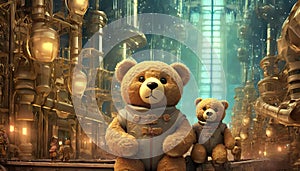 illustrated furry teddy bears