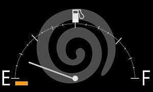 Illustrated gas gauge with low fuel