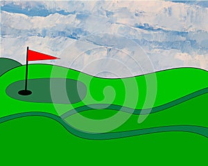 Illustrated golfgreen photo
