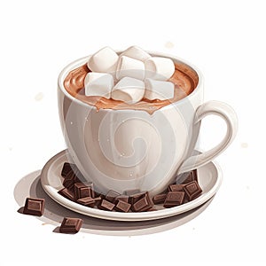 Illustrated Hot Chocolate With Marshmallows: Creative Commons Attribution 2d Game Art
