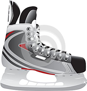 Illustrated ice hockey skate