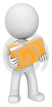 Illustrated man with yellow folder