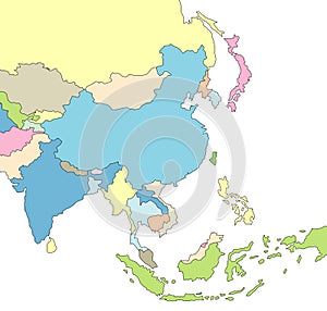 Illustrated Map of Asia photo