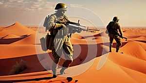 illustrated military units in the desert