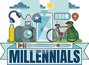 Illustrated Millennial vector badge