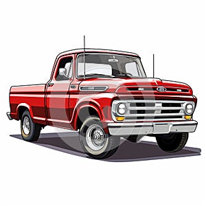 Illustrated Old Truck Artistic Interpretation