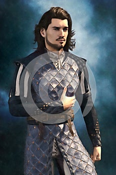 Illustrated Painting Style Handsome Medieval Fantasy Male