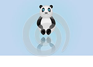 Illustrated panda on colored background