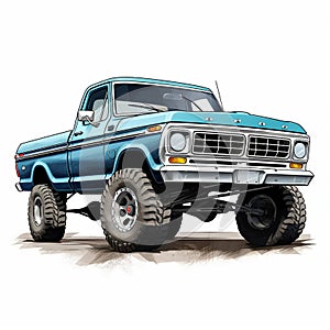 Illustrated Pickup Scene Artistic Masterpiece