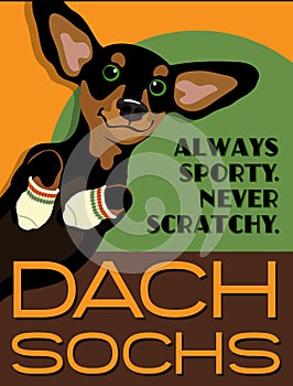 Illustrated poster of a Dachshund dog