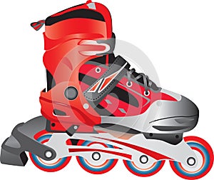 Illustrated rollerblade skate