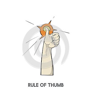 Illustrated rule of thumb idiom