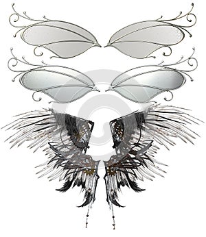 Illustrated set of wings