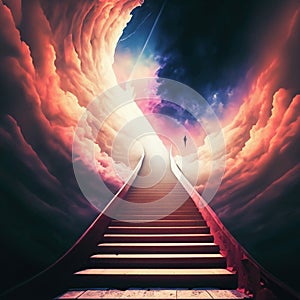 illustrated stairs to heaven