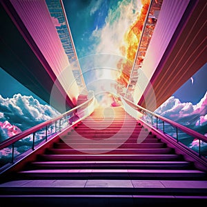 illustrated stairs to heaven