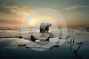 The impact of climate change, featuring a solitary tree standing on parched, dry land. AI Generated Illustration.