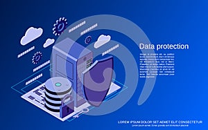 Data protection, information security vector concept