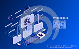 Web folders, networking vector concept