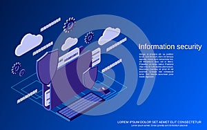 Data protection, information security vector concept
