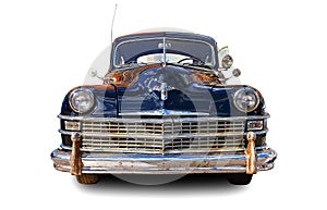 Illustration of 1948 Chrysler New Yorker 4-door sedan. White background