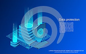 Data protection, information security isometric vector concept