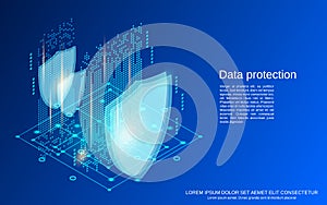 Data protection, information security isometric vector concept
