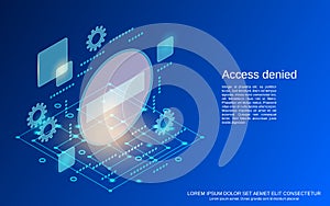 Access denied isometric vector concept