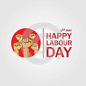 Illustration of 1st May Happy Labour Day label