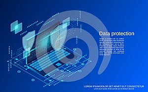 Data protection, information security vector concept