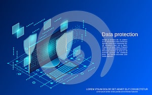 Data protection, information security vector concept