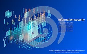 Data protection, information security isometric vector concept