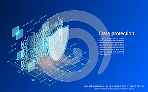 Data protection, information security vector concept