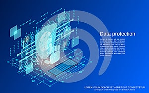 Data protection, information security vector concept