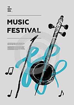 Rebab, folk. Music festival poster. photo