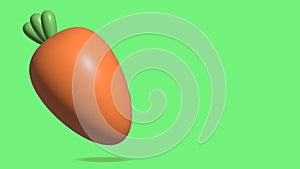 Illustration of 3D Carrot with Copy Space Area.