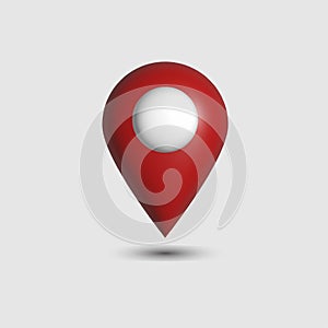 Illustration 3D render, Vector of map pointer icon. GPS location symbol. Flat design style