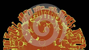 Illustration 3d Rendering Graphic Of Closeup view of Coronavirus 2019.