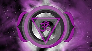 Illustration of 3d symbol of the Third Eye Chakra symbol