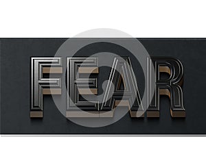 Illustration, 3D Text, `FEAR`, Social Commentary