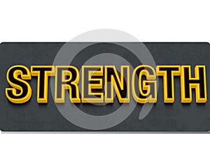 Illustration, 3D Text, `STRENGTH`, Social Commentary