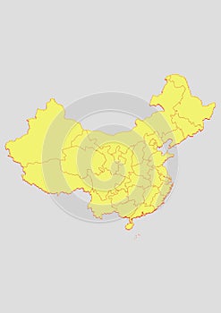 Illustration and 3D Vector of the map of China